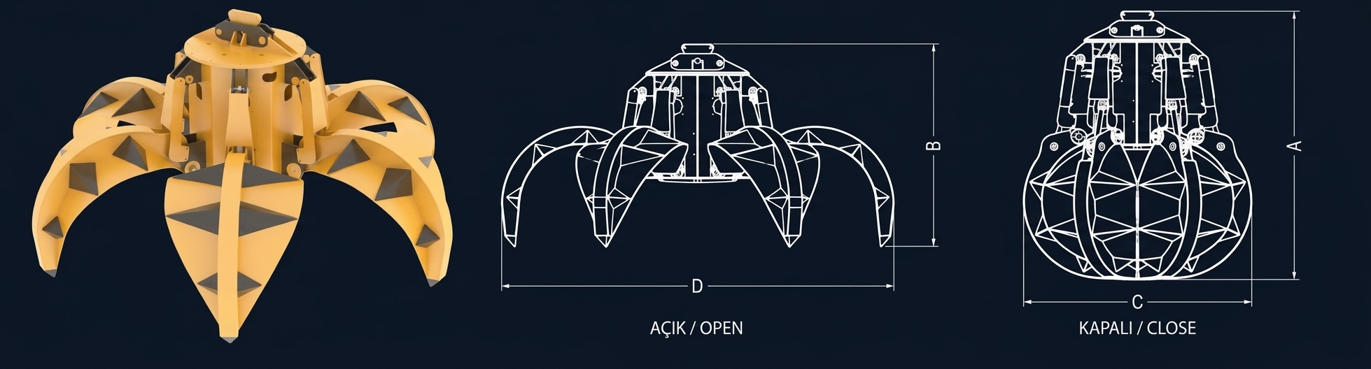 Orange Peel Grab technical drawing